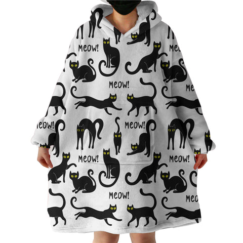 Image of Meow Motif SWLF3023 Hoodie Wearable Blanket