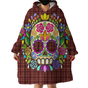 Gaudy Skull SWLF2082 Hoodie Wearable Blanket