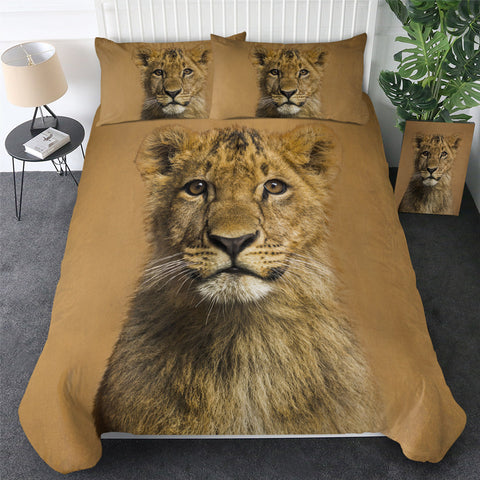 Image of 3D Lion Cub Mugshot Bedding Set - Beddingify