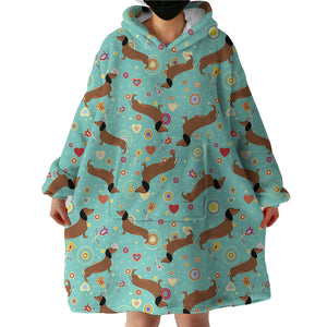 Dachshunds SWLF2489 Hoodie Wearable Blanket