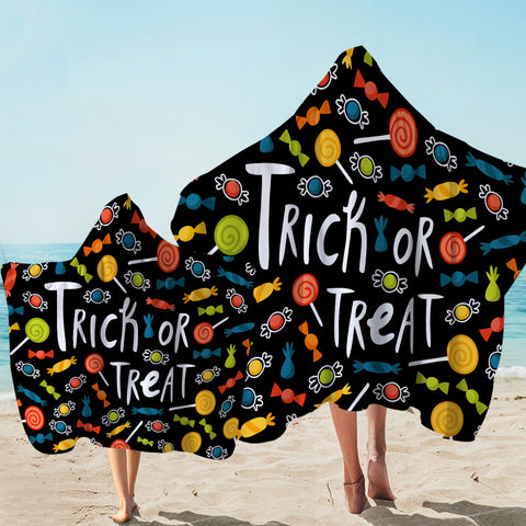 Image of Trick Or Treat Sweets Hooded Towel