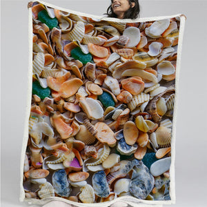 Shell Pattern Sherpa Fleece Blanket - Beddingify