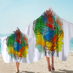 Africa Continent Colorboom Hooded Towel