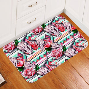 Trophyhead & Roses Door Mat