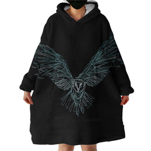 Crystalized Owl SWLF1622 Hoodie Wearable Blanket