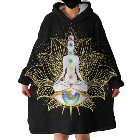 Image of Meditating Buddha SWLF1894 Hoodie Wearable Blanket