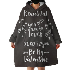 Be My Valentine SWLF3020 Hoodie Wearable Blanket