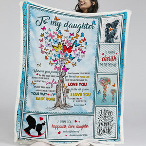 To My Daughter Your Way Back Home Fleece Blanket SWMT9761