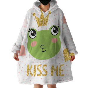 Kiss Me Frog SWLF2979 Hoodie Wearable Blanket