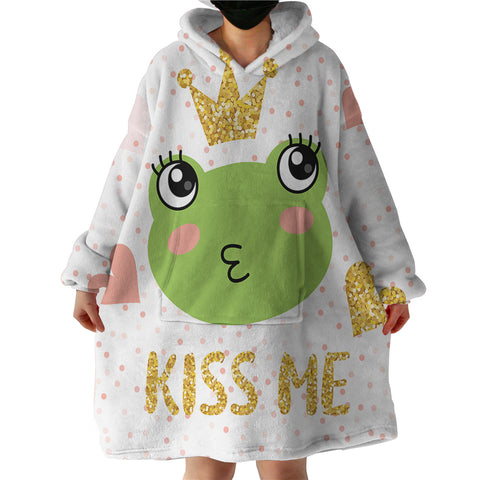 Image of Kiss Me Frog SWLF2979 Hoodie Wearable Blanket