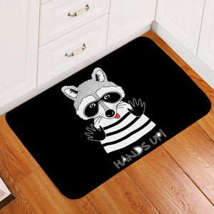 Hands Up Racoon Door Mat