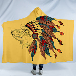 War Bonnet Wolf SW0830 Hooded Blanket