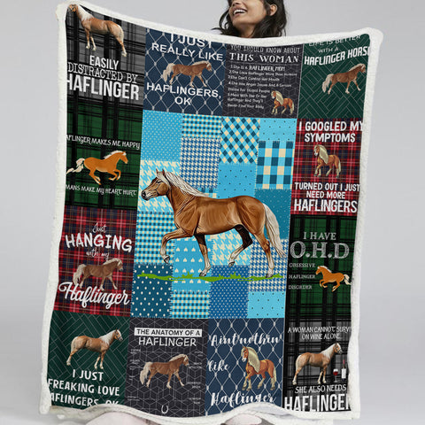 Image of Haflinger Horse Colorful Tribute Pattern Fleece Blanket SWMT9767