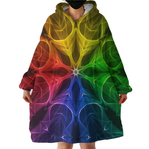 Rainbow Leaves SWLF2523 Hoodie Wearable Blanket