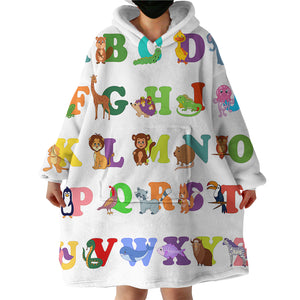 Animal Alphabet SWLF1712 Hoodie Wearable Blanket