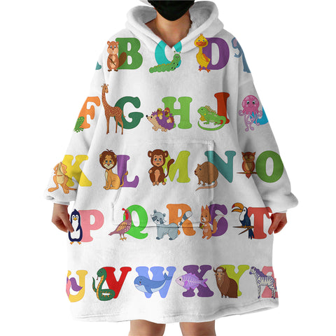 Image of Animal Alphabet SWLF1712 Hoodie Wearable Blanket