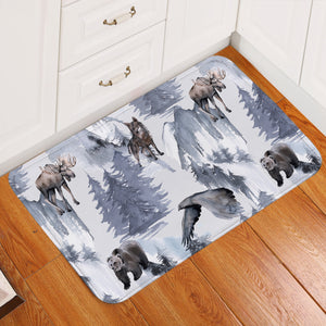 Snow Beasts Hazy Door Mat