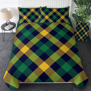 Gold & Green Plaid Bedding Set - Beddingify