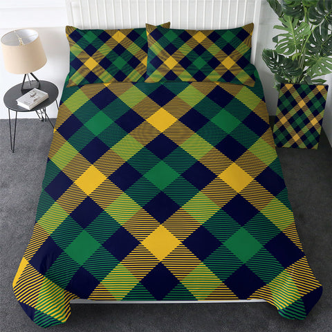 Image of Gold & Green Plaid Bedding Set - Beddingify