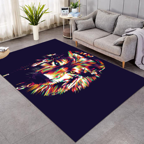 Image of Multicolored Tribal Wolf SW0469 Rug