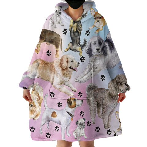 Image of Paw Patterns SWLF0005 Hoodie Wearable Blanket