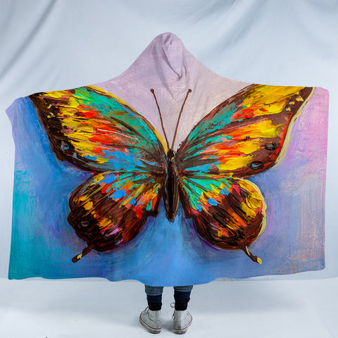 Image of Colorful Butterfly SW1181 Hooded Blanket