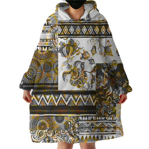 Metallic Mixed Patterns SWLF2326 Hoodie Wearable Blanket