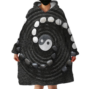 Yin Yang Pebbles SWLF1538 Hoodie Wearable Blanket