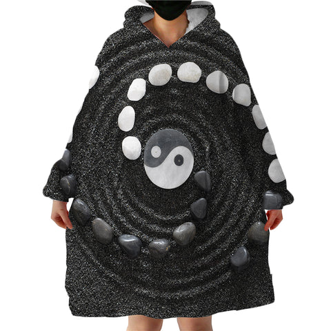 Image of Yin Yang Pebbles SWLF1538 Hoodie Wearable Blanket