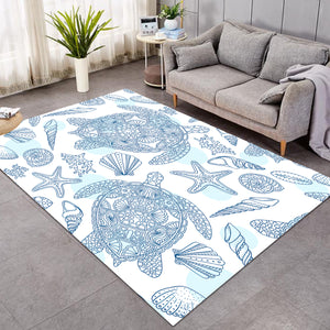 Lined Marine Life SW1007 Rug