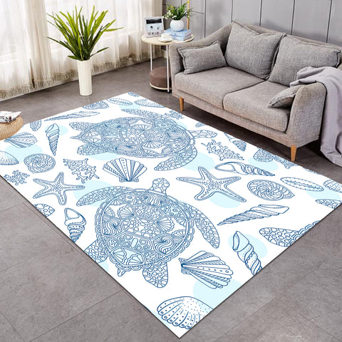 Image of Lined Marine Life SW1007 Rug