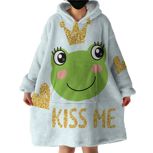 Kiss Me Frog SWLF2978 Hoodie Wearable Blanket