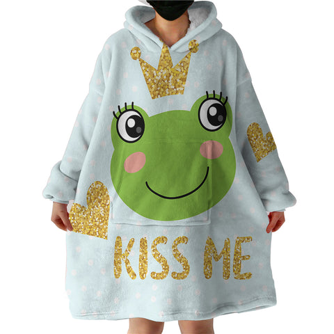 Image of Kiss Me Frog SWLF2978 Hoodie Wearable Blanket