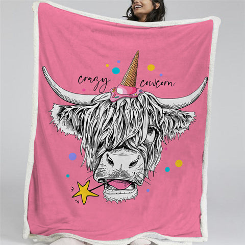 Image of Cowcorn Sherpa Fleece Blanket
