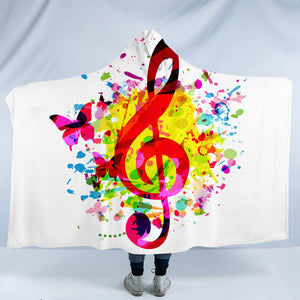 Color Splashed Treble Clef SW1501 Hooded Blanket