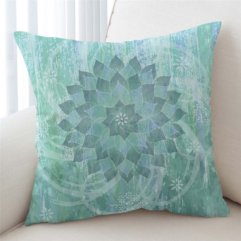 Image of Green Aura Mandala Cushion Cover - Beddingify