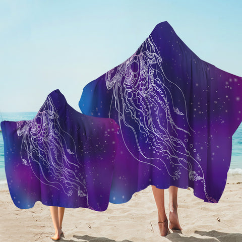 Image of Jellyfish Purplish Hooded Towel