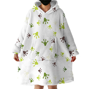 Frog Footprint SWLF0664 Hoodie Wearable Blanket