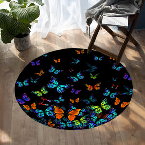 Bioluminescent Butterflies SW1554 Round Rug