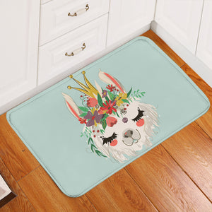 Floral Crown Bunny Door Mat