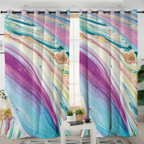 Image of Mixed Sandy Colors 2 Panel Curtains