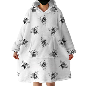 Bee Patterns SWLF0516 Hoodie Wearable Blanket