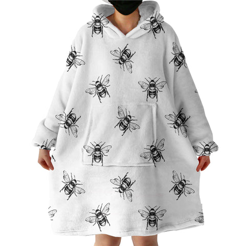 Image of Bee Patterns SWLF0516 Hoodie Wearable Blanket