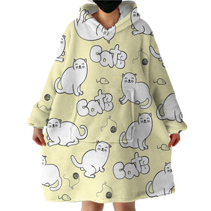 Chubby Cats SWLF1384 Hoodie Wearable Blanket