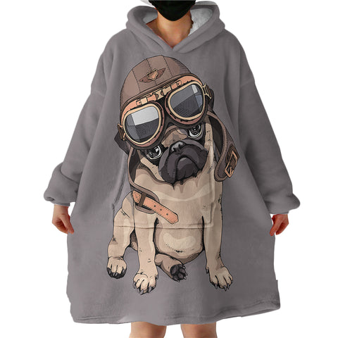 Image of Tough Pug SWLF0755 Hoodie Wearable Blanket