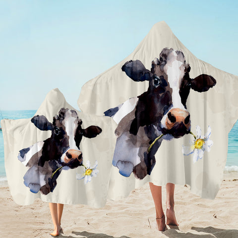 Image of Milk Cow Mugshot Hooded Towel