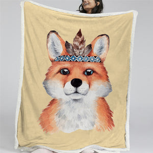 Baby Tribal Fox Sherpa Fleece Blanket