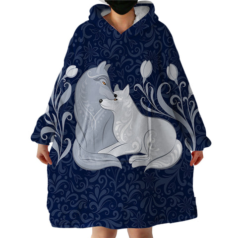 Image of Wolf Couple SWLF0052 Hoodie Wearable Blanket