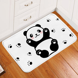 Panda Paw Prints Door Mat