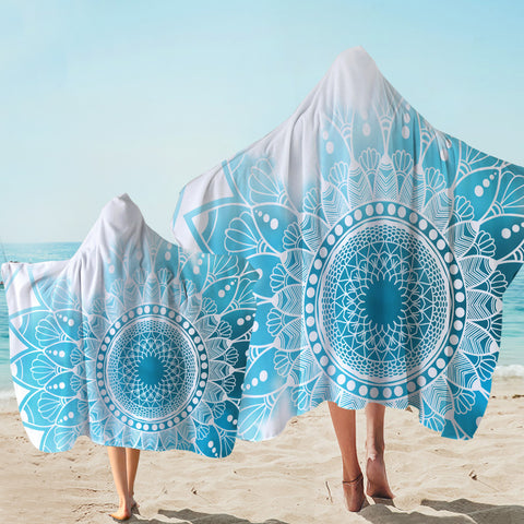 Image of Turquoise Mandala Hooded Towel